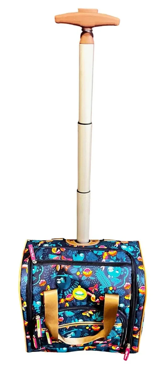 Lily Bloom Designer 15 Inch Carry On Rolling Travel Luggage Suitcase Sloth to Me